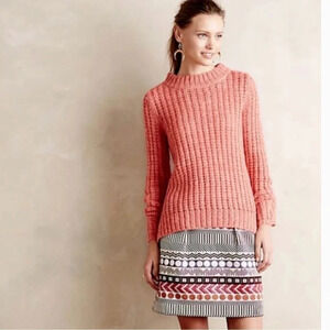 Anthropologie Field Flower Waffle Stitch Sweater